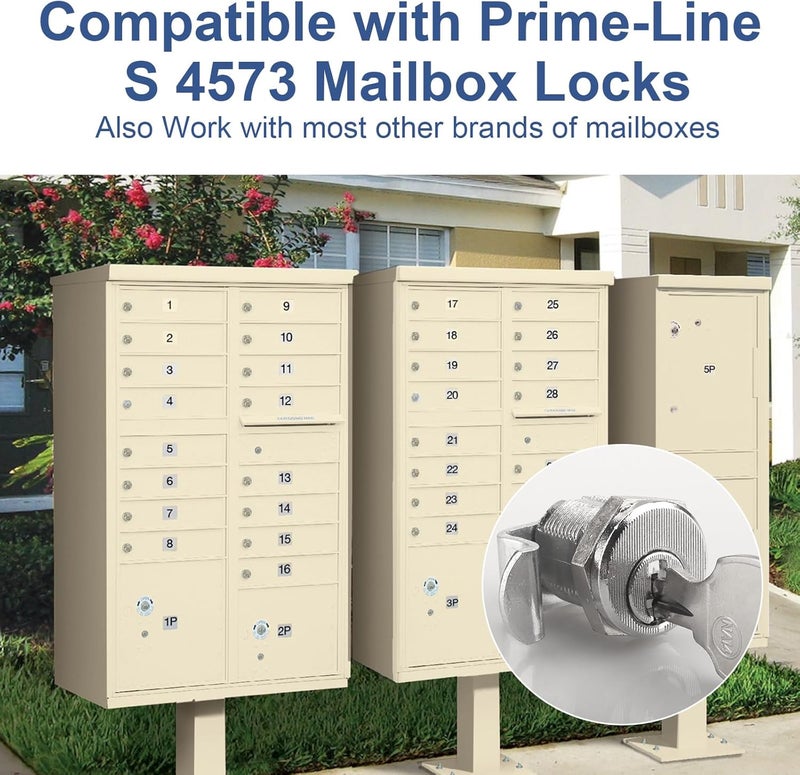 Malae S 4573 Mailbox Lock Replacement Compatible with Auth-Florence Vital 1570 Series Mailboxes Lock, S4573 Mailbox Locks with Keys for Prime-Line Mail Box Lock - Image 4